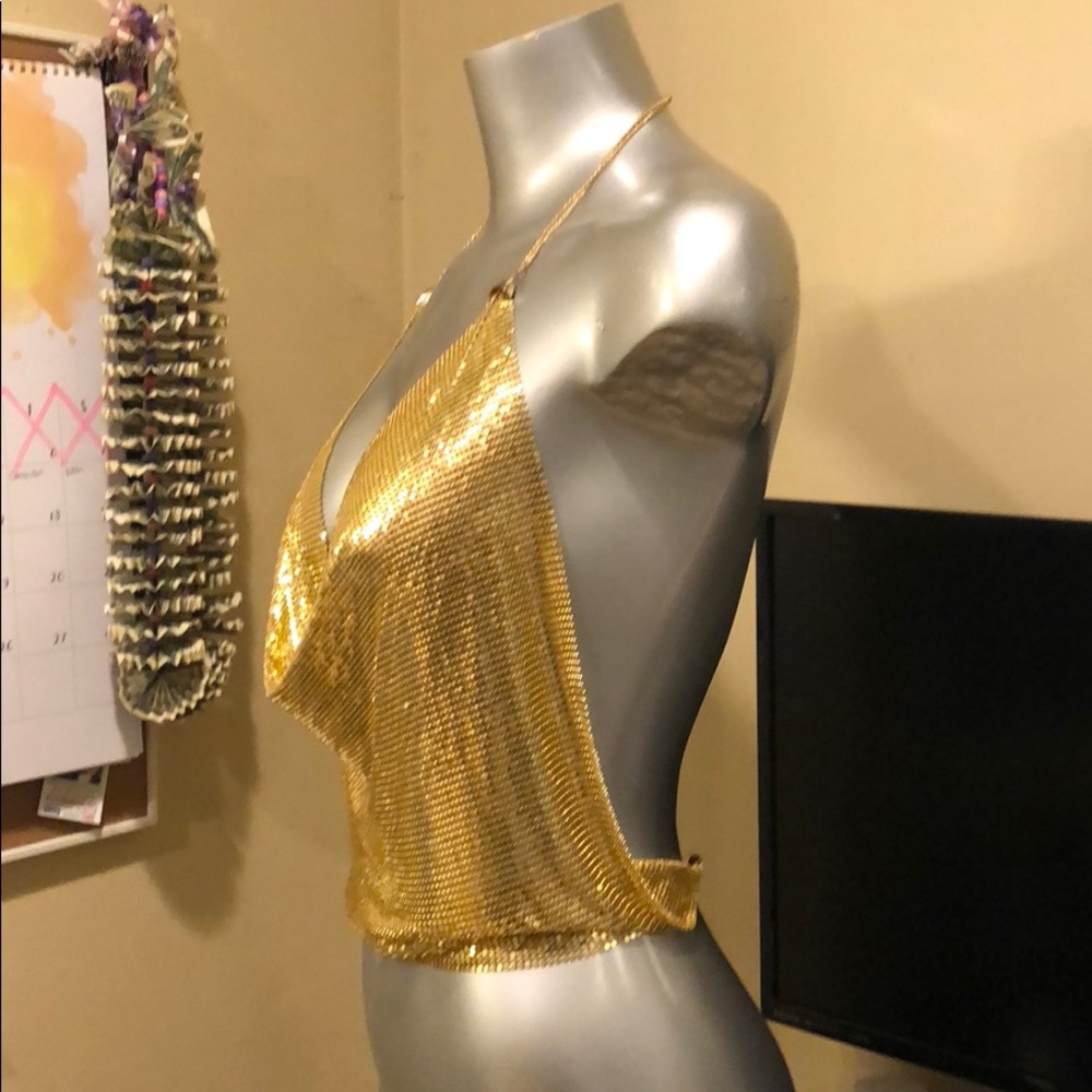 GOLD Chain Halter Top - Picture 2 of 4